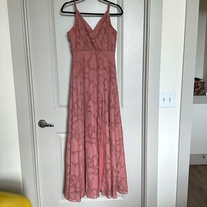 Lulus pink floral lace gown - size medium